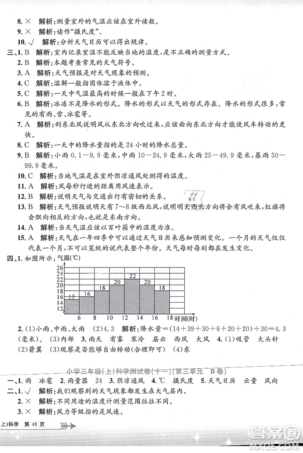 浙江工商大學(xué)出版社2021孟建平系列叢書小學(xué)單元測(cè)試三年級(jí)科學(xué)上冊(cè)J教科版答案