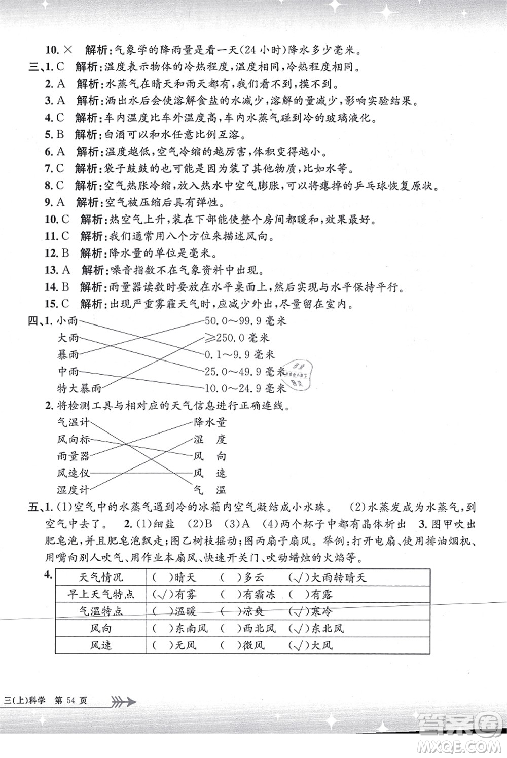 浙江工商大學(xué)出版社2021孟建平系列叢書小學(xué)單元測(cè)試三年級(jí)科學(xué)上冊(cè)J教科版答案