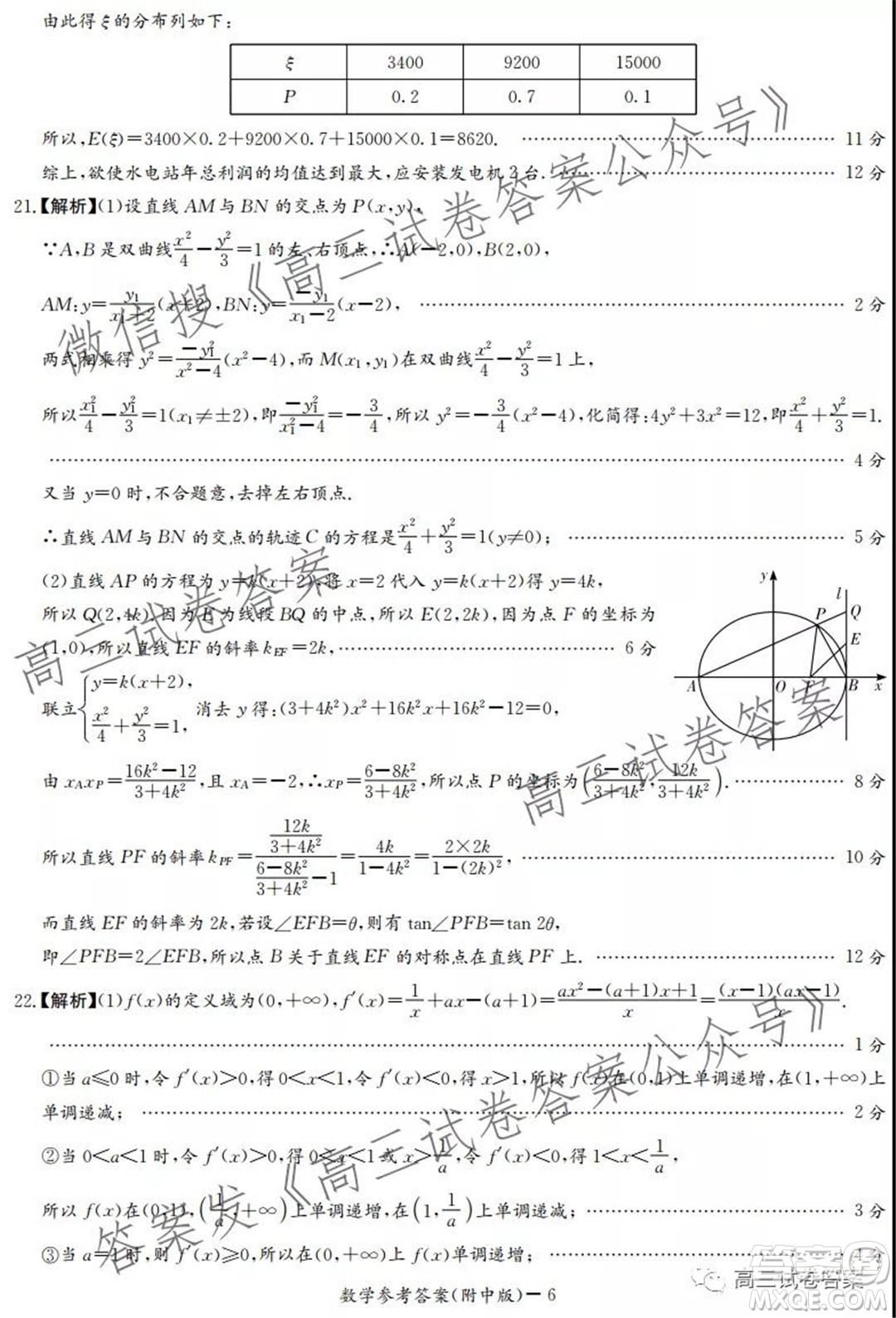 湖南師大附中2022屆高三月考試卷一數(shù)學(xué)試卷及答案