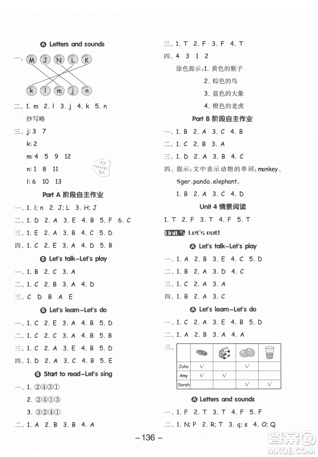 開明出版社2021全品學練考英語三年級起點三年級上冊人教版答案