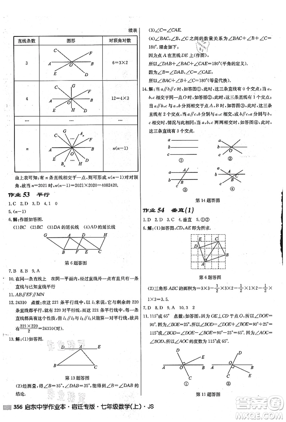 龍門(mén)書(shū)局2021啟東中學(xué)作業(yè)本七年級(jí)數(shù)學(xué)上冊(cè)JS江蘇版宿遷專(zhuān)版答案