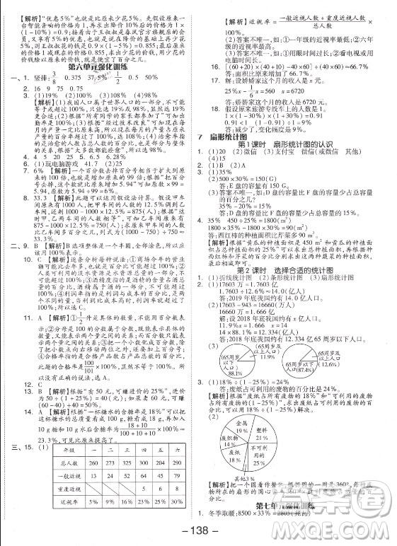 開(kāi)明出版社2021全品學(xué)練考數(shù)學(xué)六年級(jí)上冊(cè)RJ人教版答案