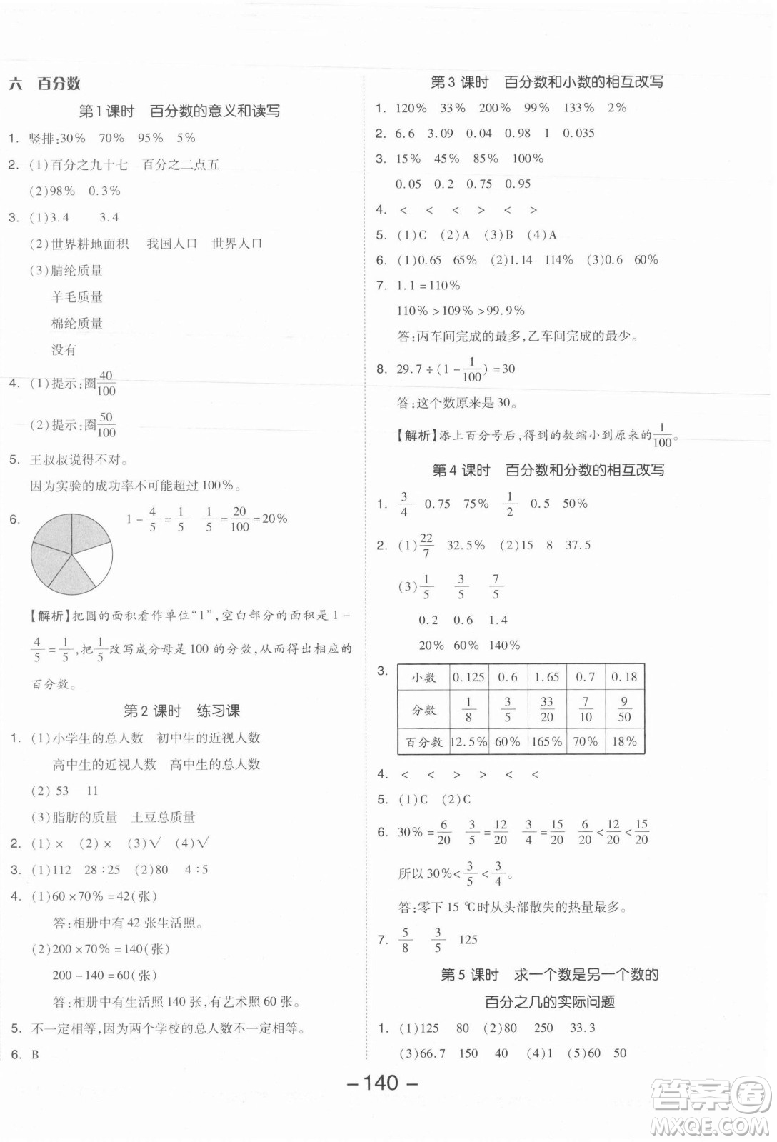 開(kāi)明出版社2021全品學(xué)練考數(shù)學(xué)六年級(jí)上冊(cè)SJ蘇教版答案