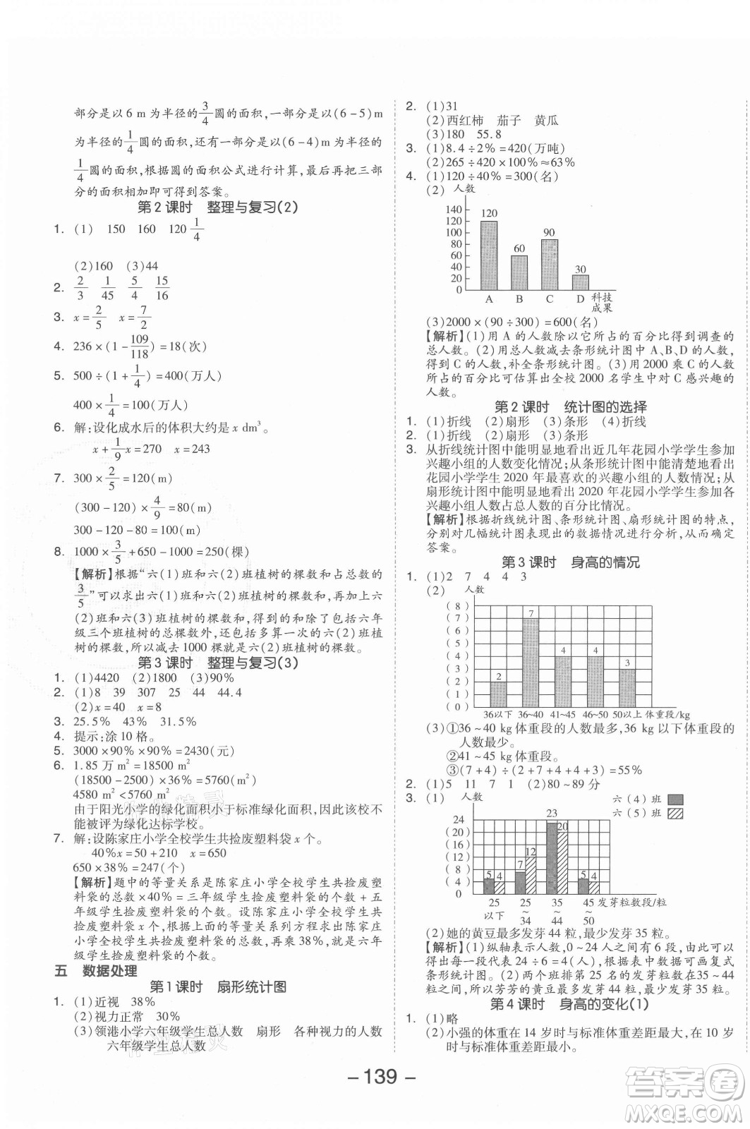 開明出版社2021全品學(xué)練考數(shù)學(xué)六年級上冊BS北師大版答案