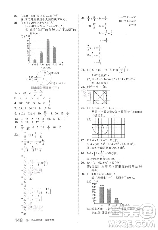 開明出版社2021全品學練考數學六年級上冊BJ北京版答案