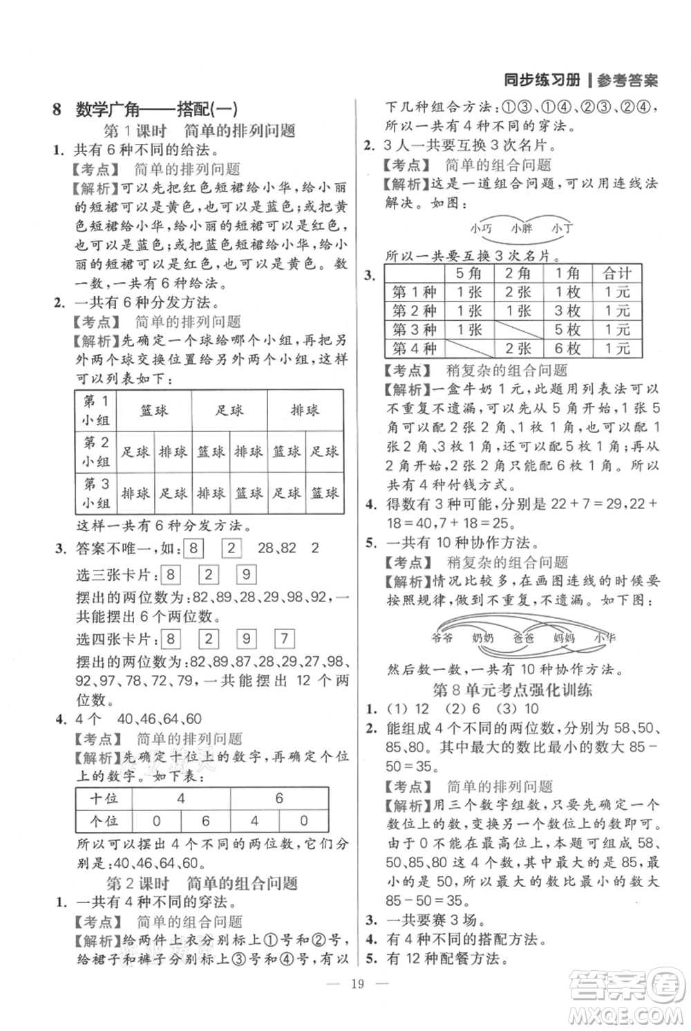 遠(yuǎn)方出版社2021年100分闖關(guān)同步練習(xí)冊(cè)二年級(jí)上冊(cè)數(shù)學(xué)人教版參考答案