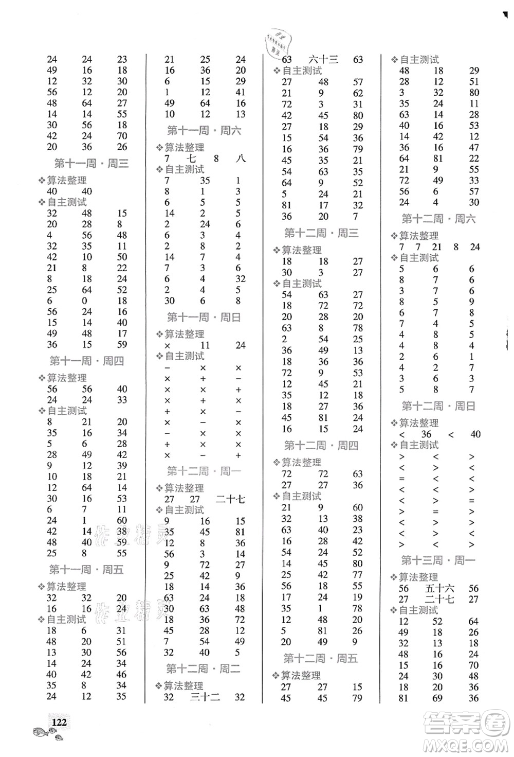 遼寧教育出版社2021小學(xué)學(xué)霸天天計(jì)算二年級(jí)數(shù)學(xué)上冊(cè)RJ人教版答案