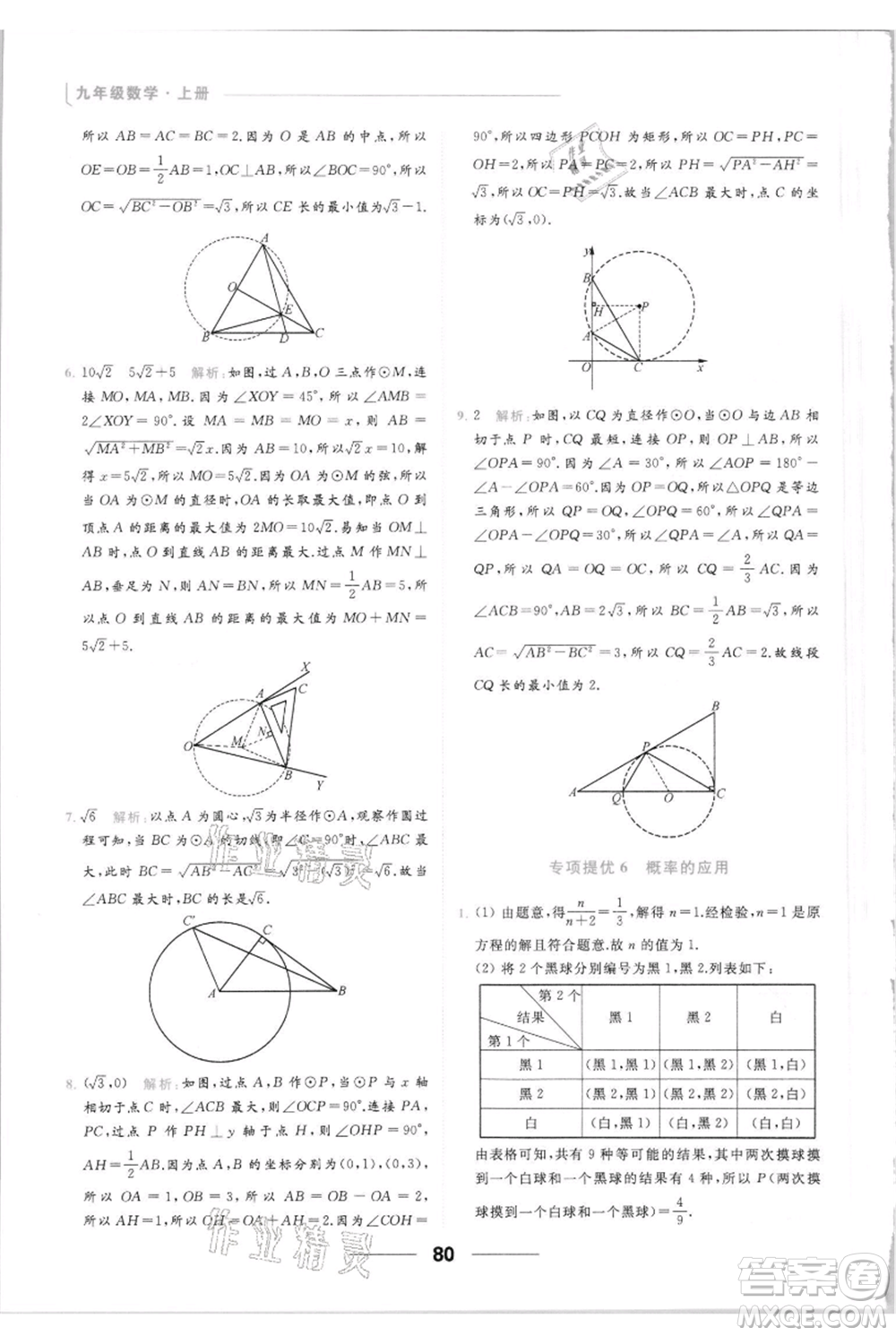 云南美術(shù)出版社2021秋季亮點(diǎn)給力提優(yōu)課時(shí)作業(yè)本九年級(jí)上冊(cè)數(shù)學(xué)通用版參考答案