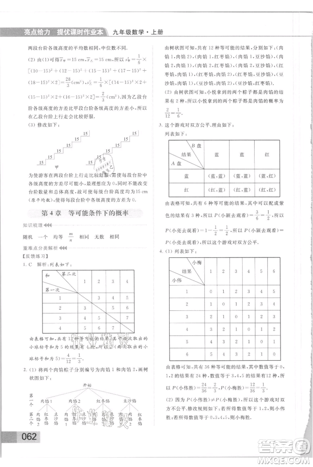 云南美術(shù)出版社2021秋季亮點(diǎn)給力提優(yōu)課時(shí)作業(yè)本九年級(jí)上冊(cè)數(shù)學(xué)通用版參考答案