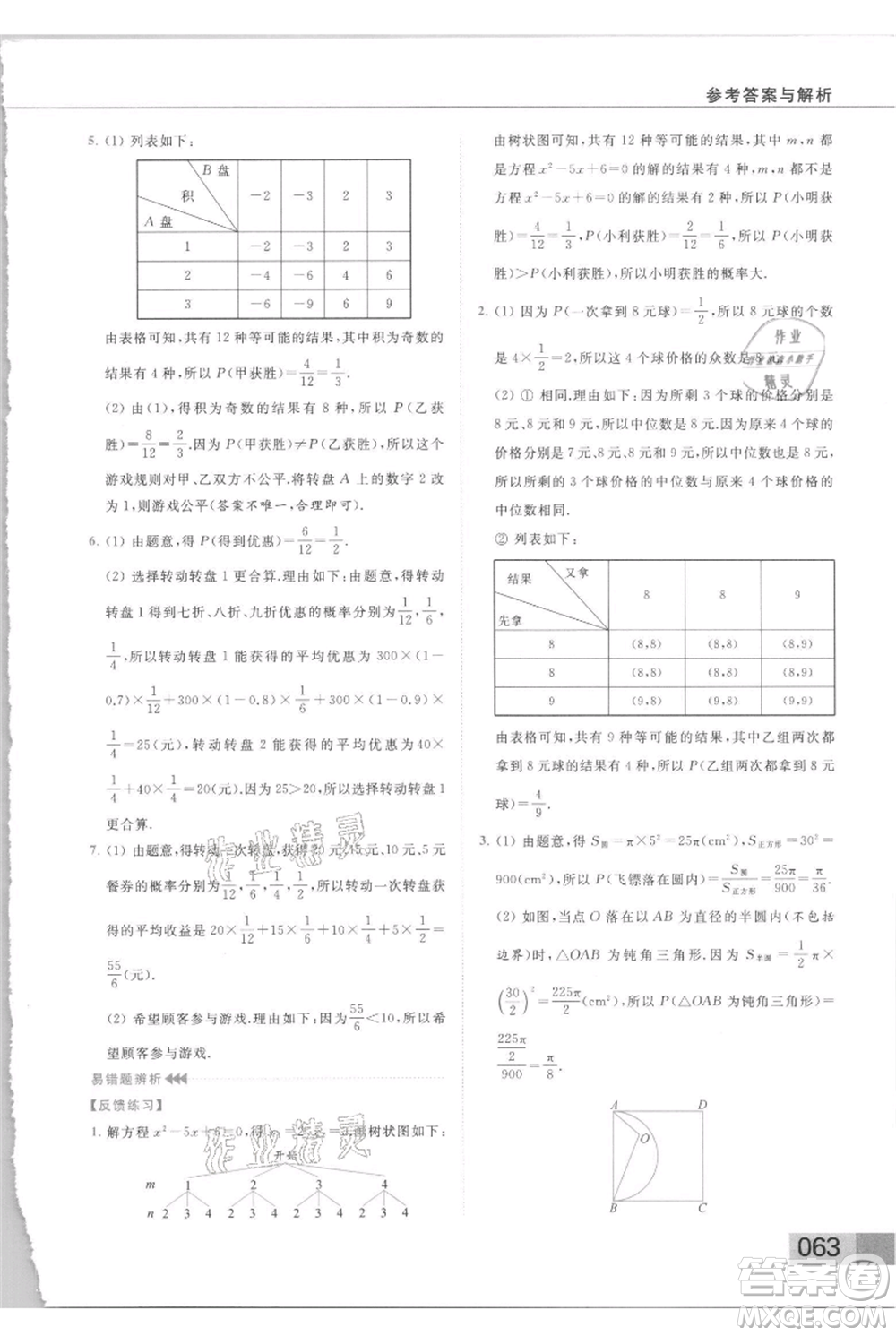 云南美術(shù)出版社2021秋季亮點(diǎn)給力提優(yōu)課時(shí)作業(yè)本九年級(jí)上冊(cè)數(shù)學(xué)通用版參考答案