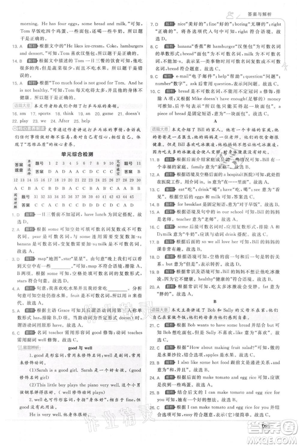 開明出版社2021少年班初中英語七年級(jí)上冊(cè)人教版參考答案