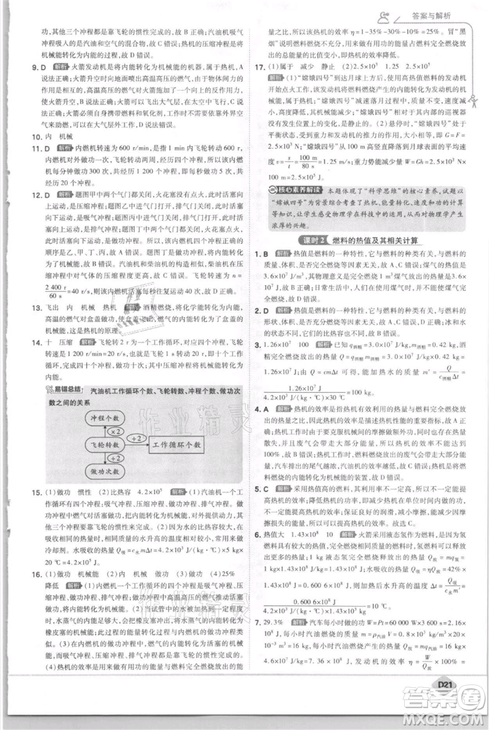 開明出版社2021少年班初中物理九年級(jí)上冊(cè)蘇科版參考答案