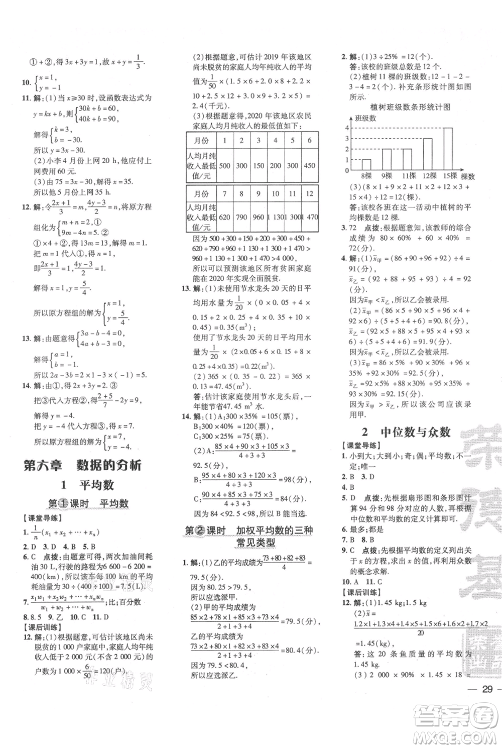 安徽教育出版社2021點(diǎn)撥訓(xùn)練課時(shí)作業(yè)本八年級(jí)上冊(cè)數(shù)學(xué)北師大版參考答案