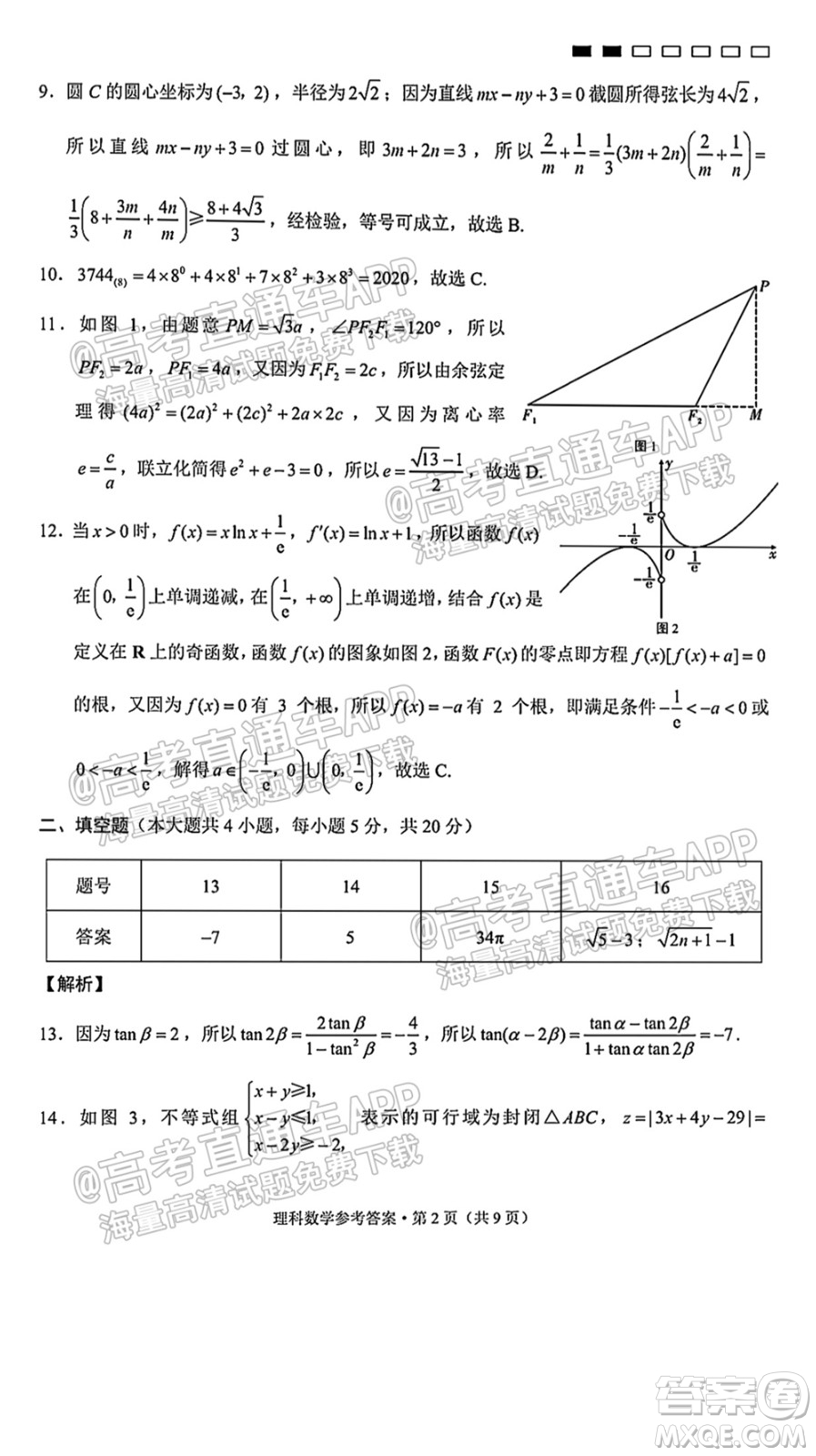 2022屆貴陽(yáng)一中高考適應(yīng)性月考一理科數(shù)學(xué)試題及答案