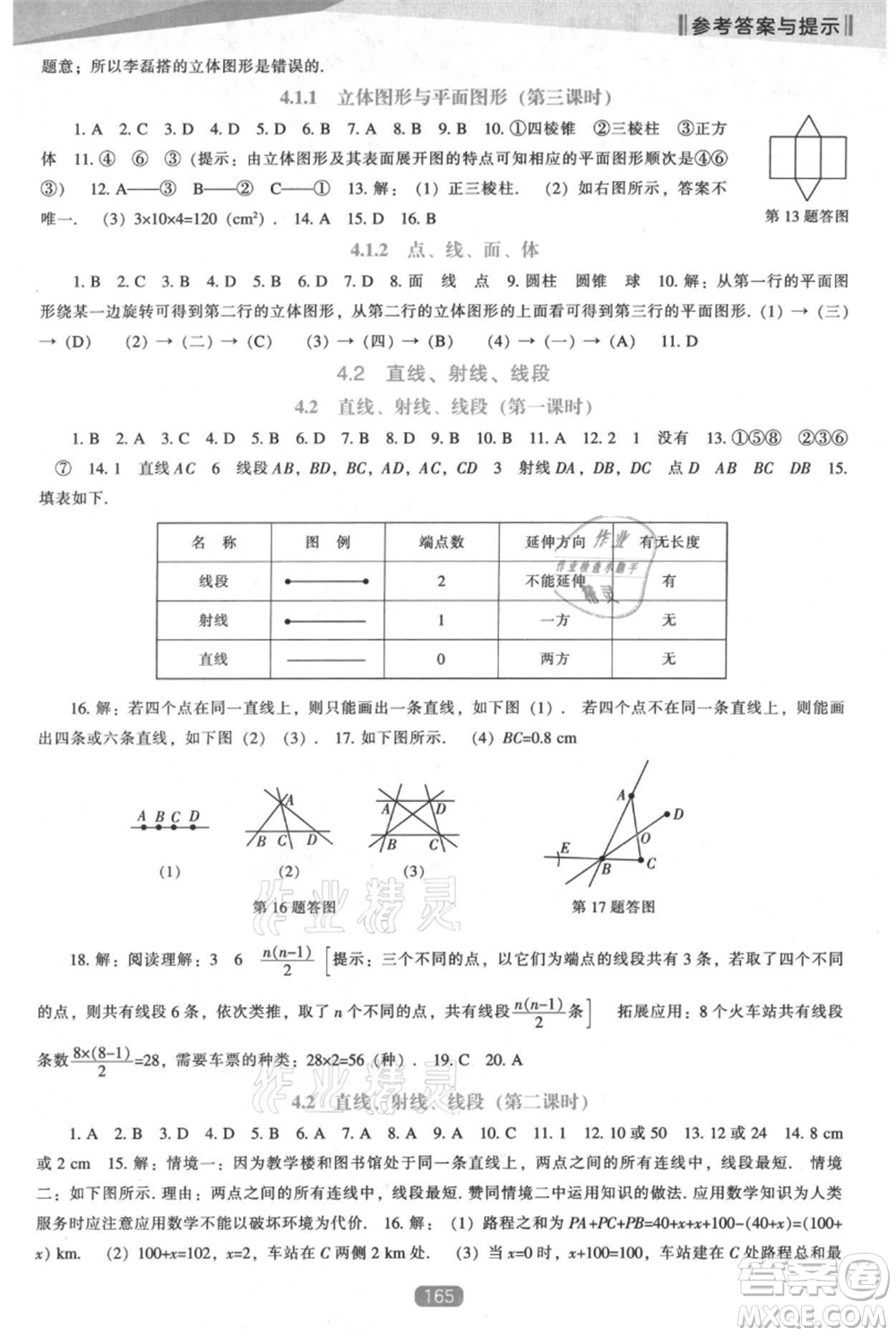 遼海出版社2021新課程數(shù)學能力培養(yǎng)七年級上冊人教版參考答案