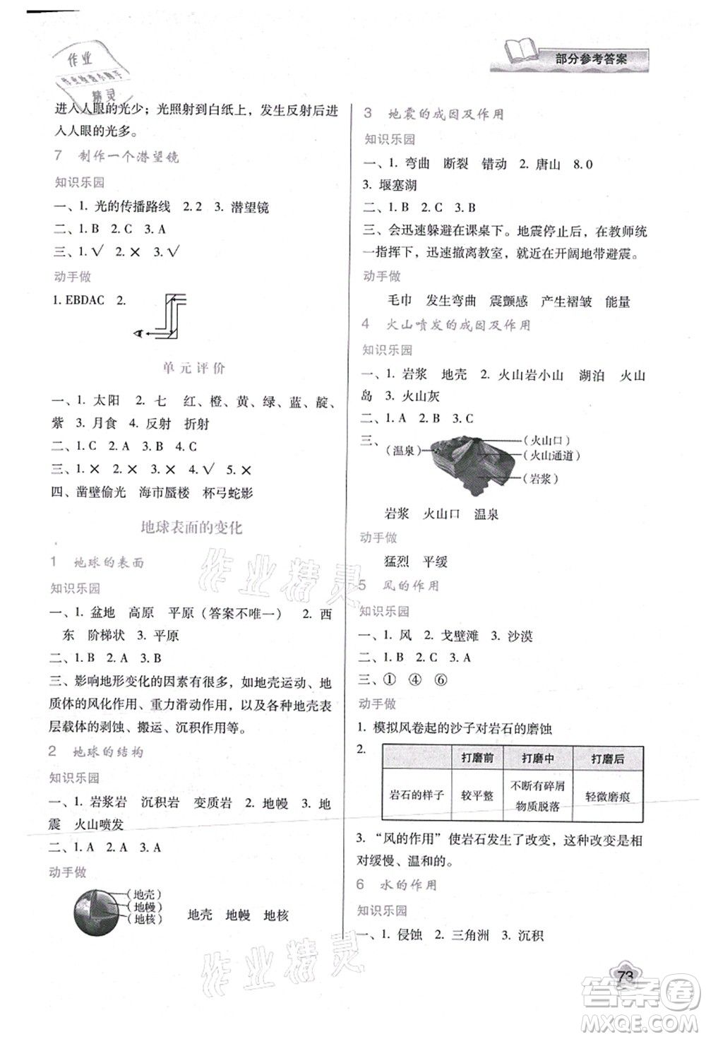 陜西人民教育出版社2021新課程學(xué)習(xí)與評(píng)價(jià)五年級(jí)科學(xué)上冊(cè)K版教科版答案