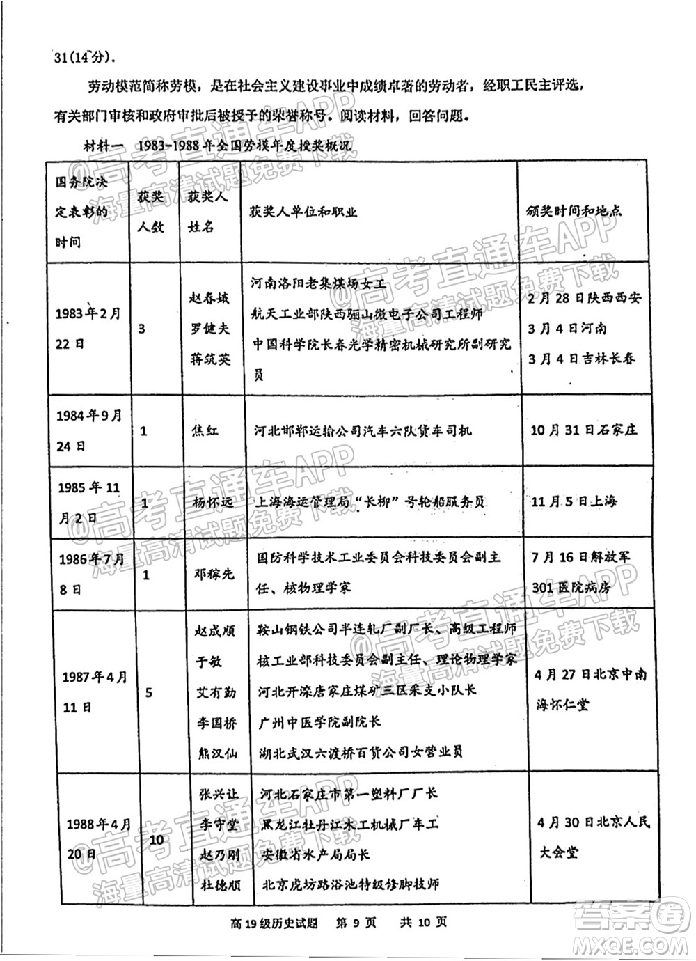 臨沂高19級階段學(xué)情調(diào)研歷史試卷及答案