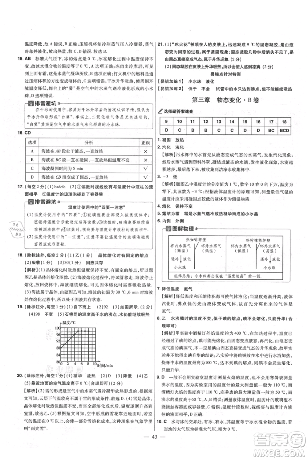 延邊教育出版社2021金考卷活頁(yè)題選初中同步單元雙測(cè)卷八年級(jí)上冊(cè)物理人教版參考答案