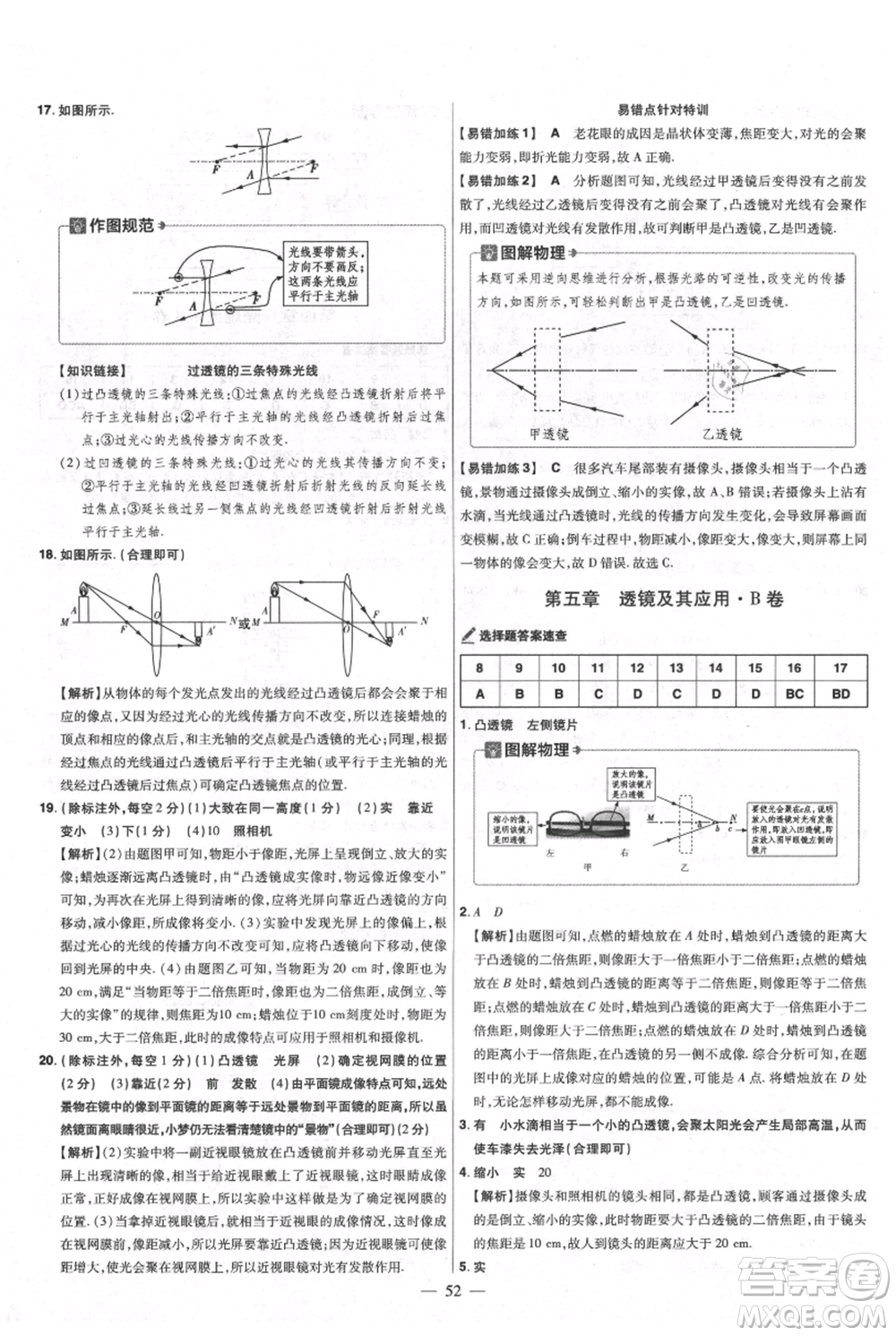 延邊教育出版社2021金考卷活頁(yè)題選初中同步單元雙測(cè)卷八年級(jí)上冊(cè)物理人教版參考答案