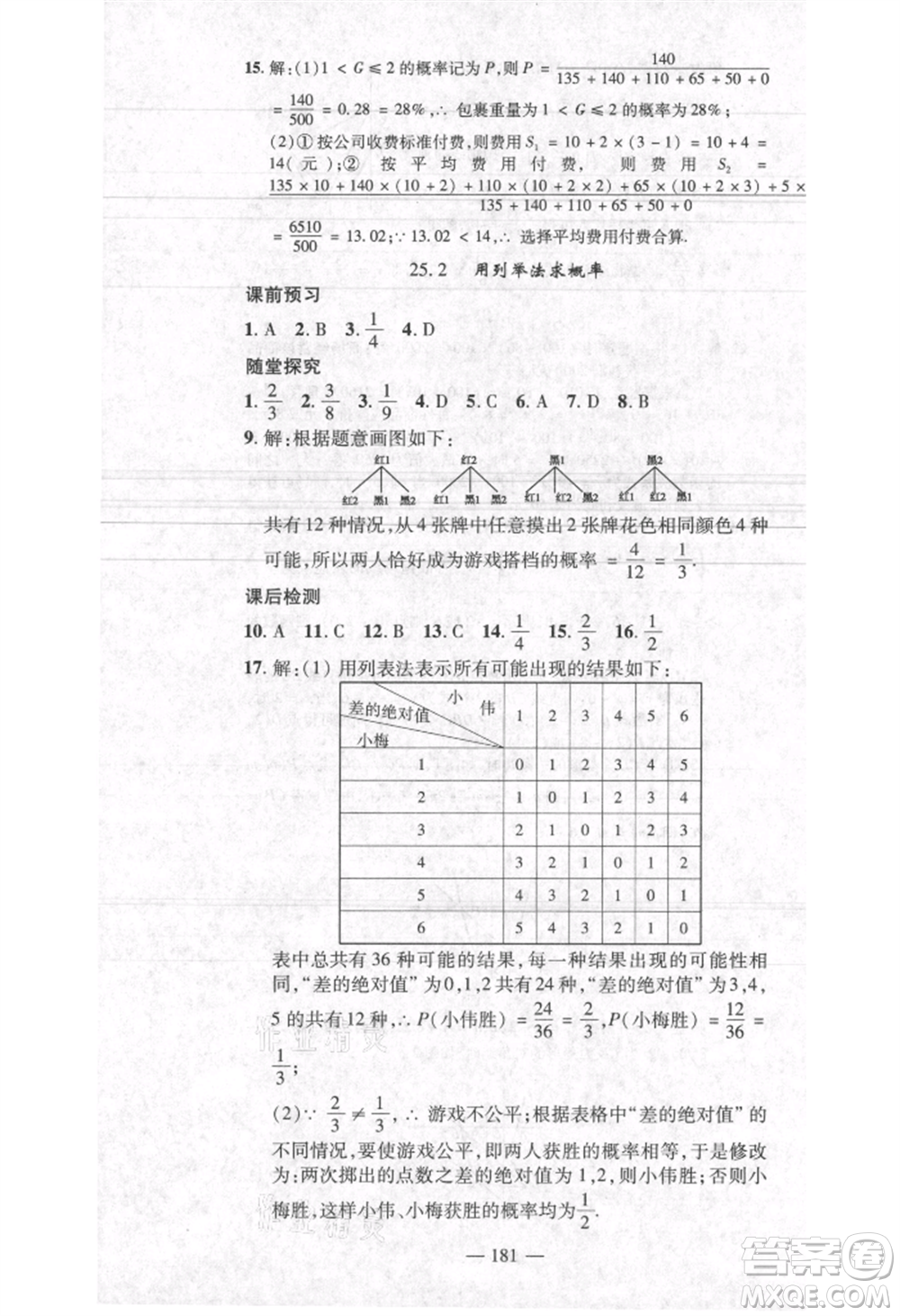 河北科學(xué)技術(shù)出版社2021金典課堂高效學(xué)案九年級(jí)上冊(cè)數(shù)學(xué)人教版河南專(zhuān)版參考答案