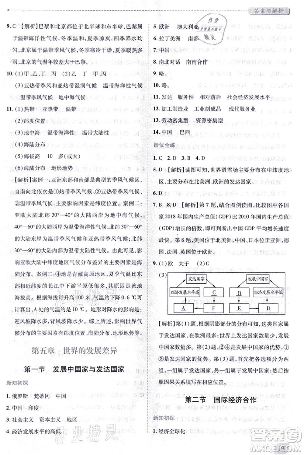 陜西師范大學出版總社有限公司2021績優(yōu)學案七年級地理上冊湘教版答案