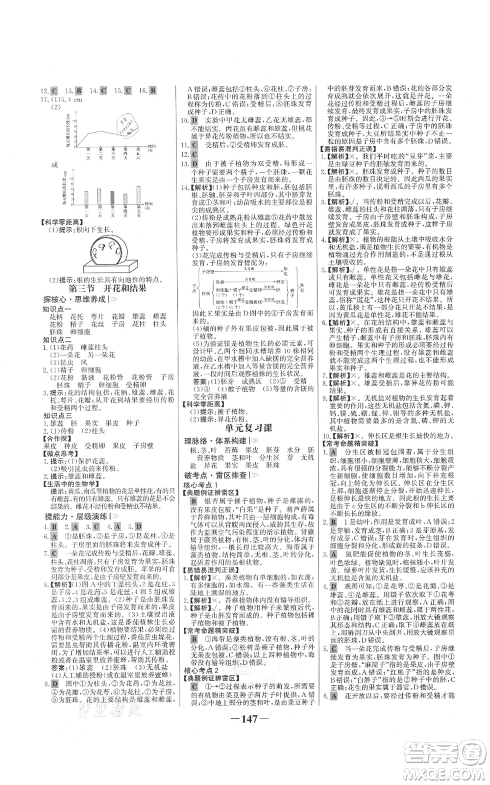 未來(lái)出版社2021世紀(jì)金榜金榜學(xué)案七年級(jí)上冊(cè)生物人教版河南專(zhuān)版參考答案