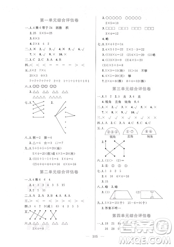 北方婦女兒童出版社2021狀元陪練課時(shí)優(yōu)化設(shè)計(jì)數(shù)學(xué)二年級(jí)上冊(cè)青島版答案