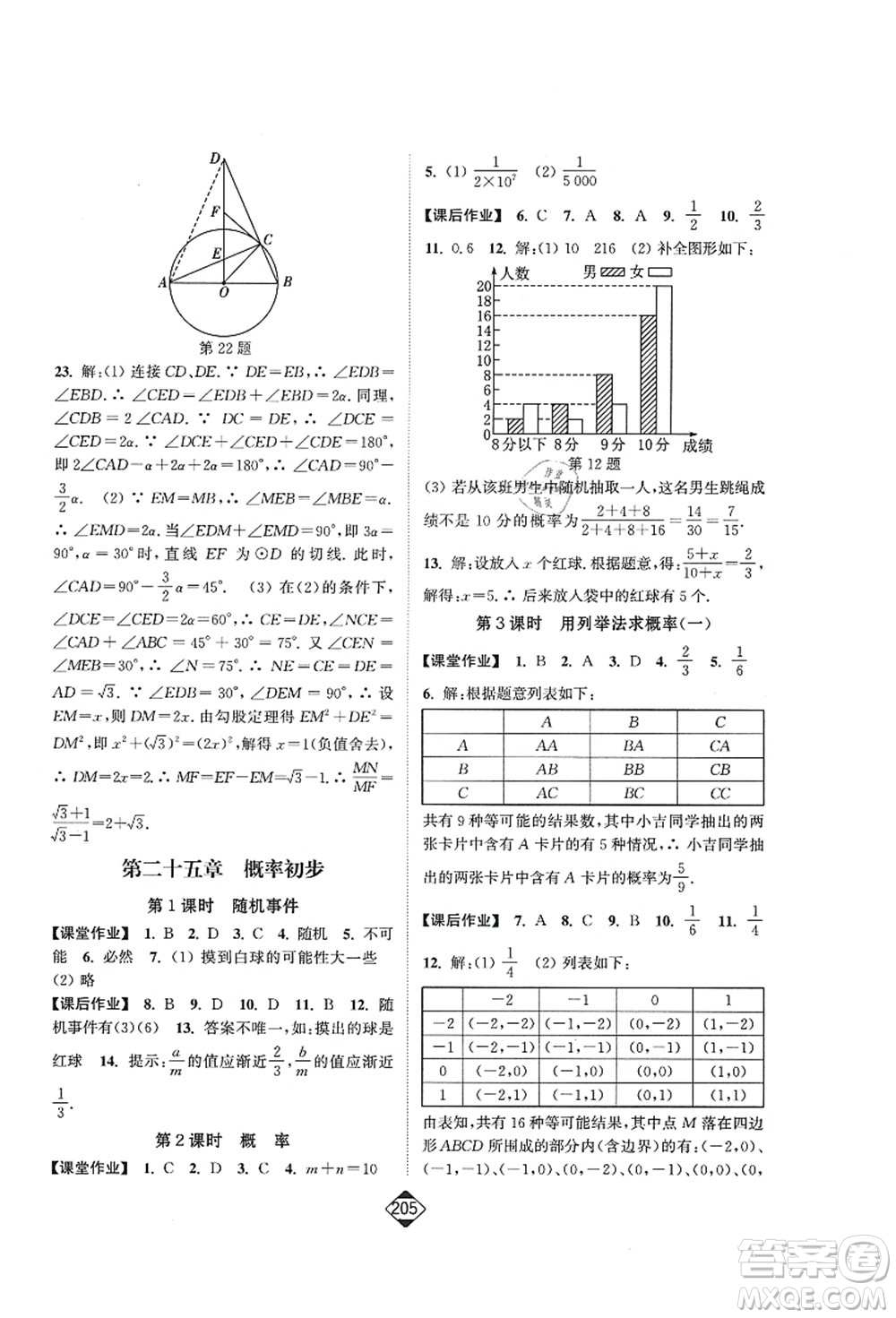 延邊大學出版社2021輕松作業(yè)本九年級數(shù)學上冊新課標人教版答案