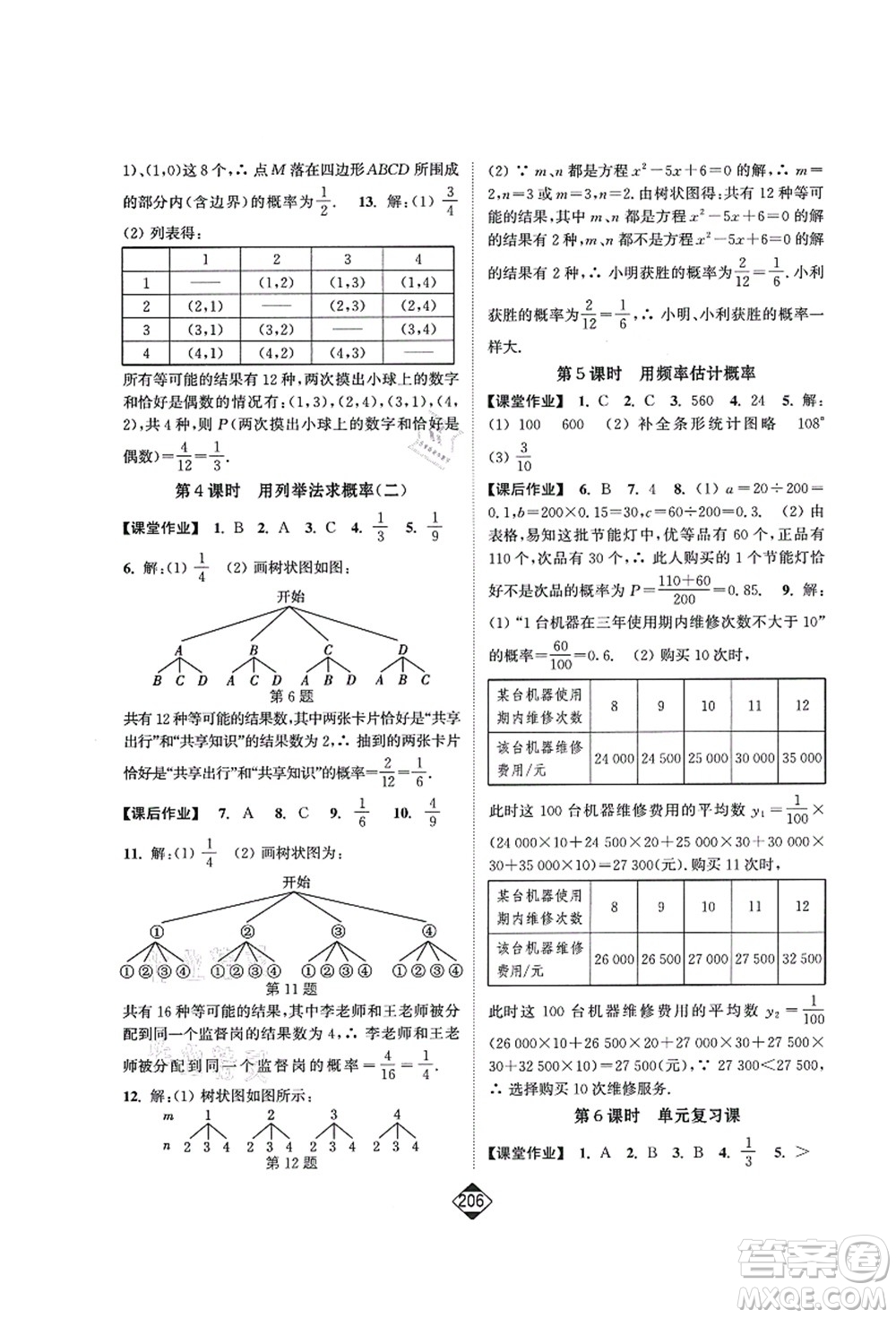 延邊大學出版社2021輕松作業(yè)本九年級數(shù)學上冊新課標人教版答案