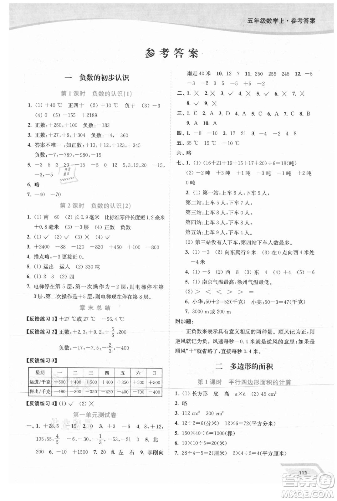 延邊大學(xué)出版社2021南通小題課時(shí)作業(yè)本五年級(jí)數(shù)學(xué)上冊(cè)蘇教版答案