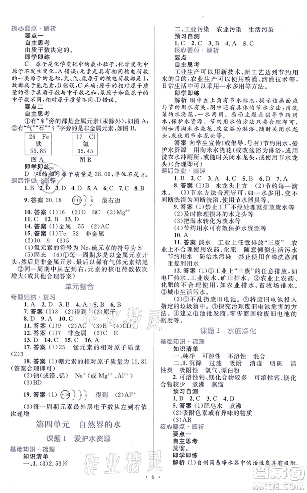 人民教育出版社2021同步解析與測(cè)評(píng)學(xué)考練九年級(jí)化學(xué)上冊(cè)人教版答案