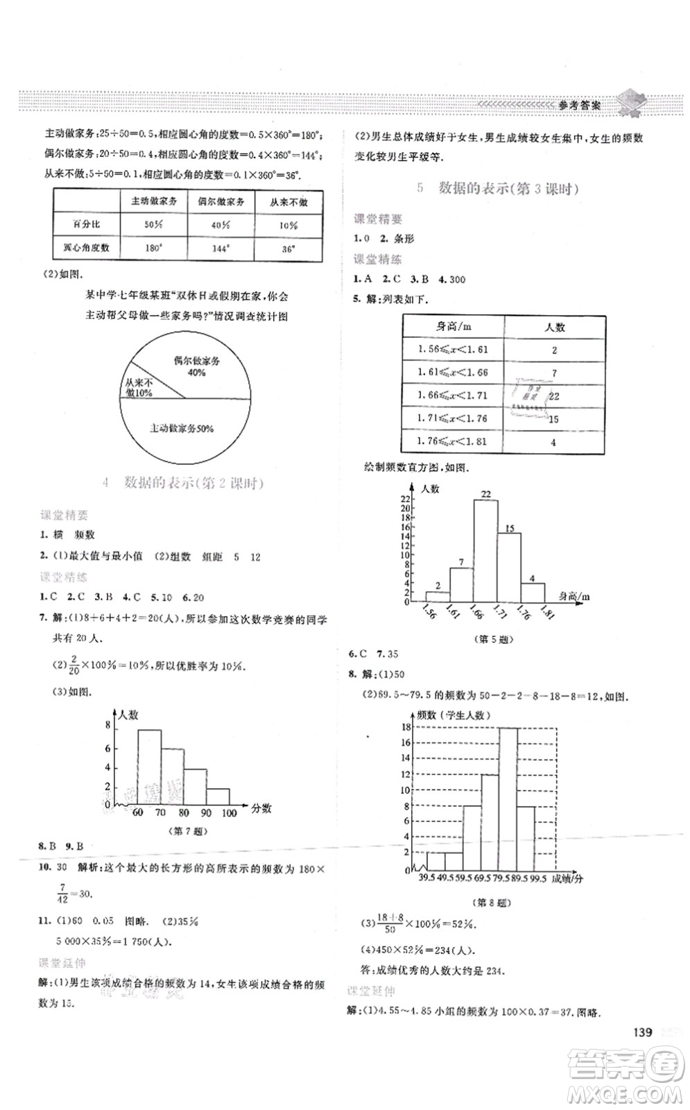 北京師范大學(xué)出版社2021課堂精練七年級數(shù)學(xué)上冊北師大版答案