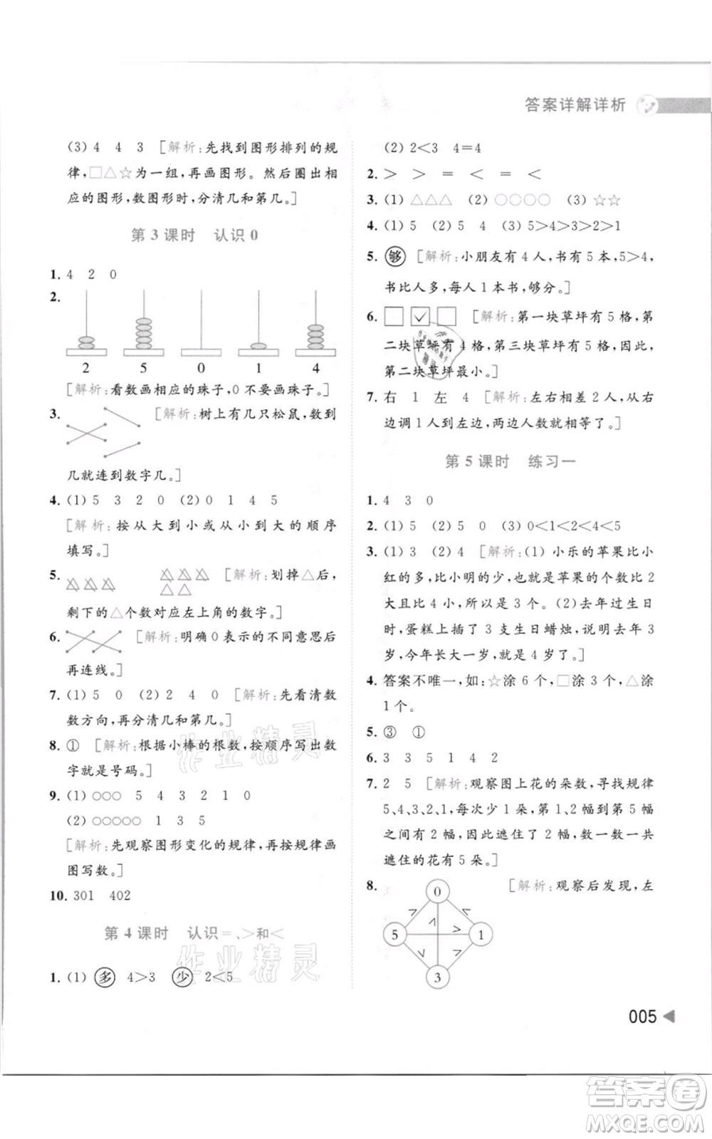 北京教育出版社2021亮點(diǎn)給力提優(yōu)班多維互動(dòng)空間一年級(jí)上冊(cè)數(shù)學(xué)蘇教版參考答案