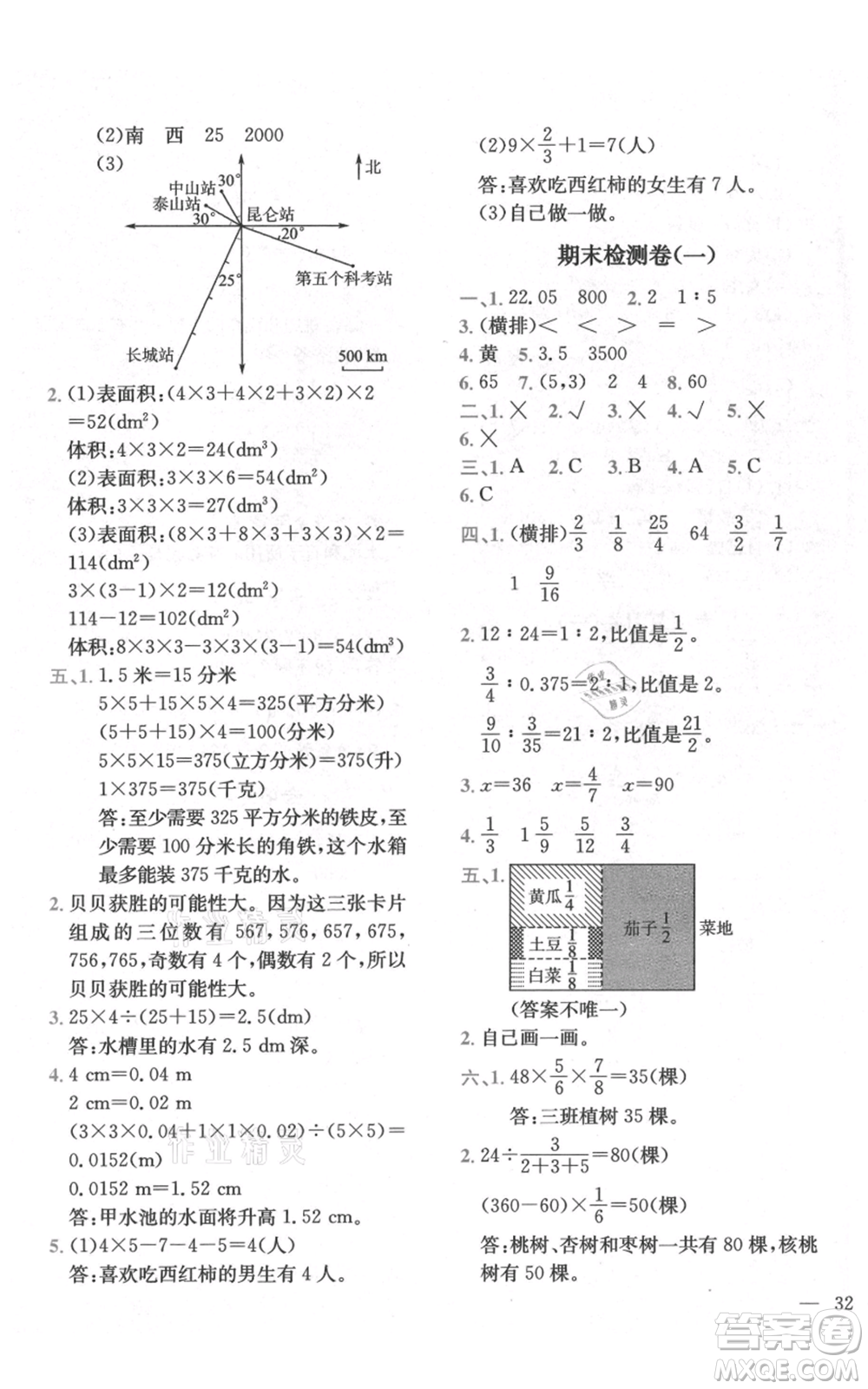 四川民族出版社2021全易通五年級(jí)上冊(cè)數(shù)學(xué)五四學(xué)制青島版參考答案