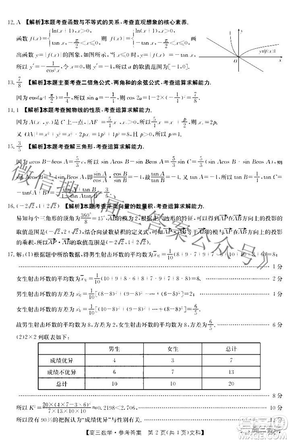 2022屆西南四省金太陽(yáng)高三10月聯(lián)考文科數(shù)學(xué)試題及答案