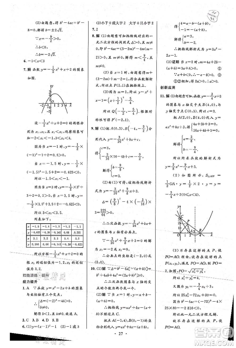 人民教育出版社2021初中同步測控優(yōu)化設(shè)計九年級數(shù)學(xué)上冊人教版答案