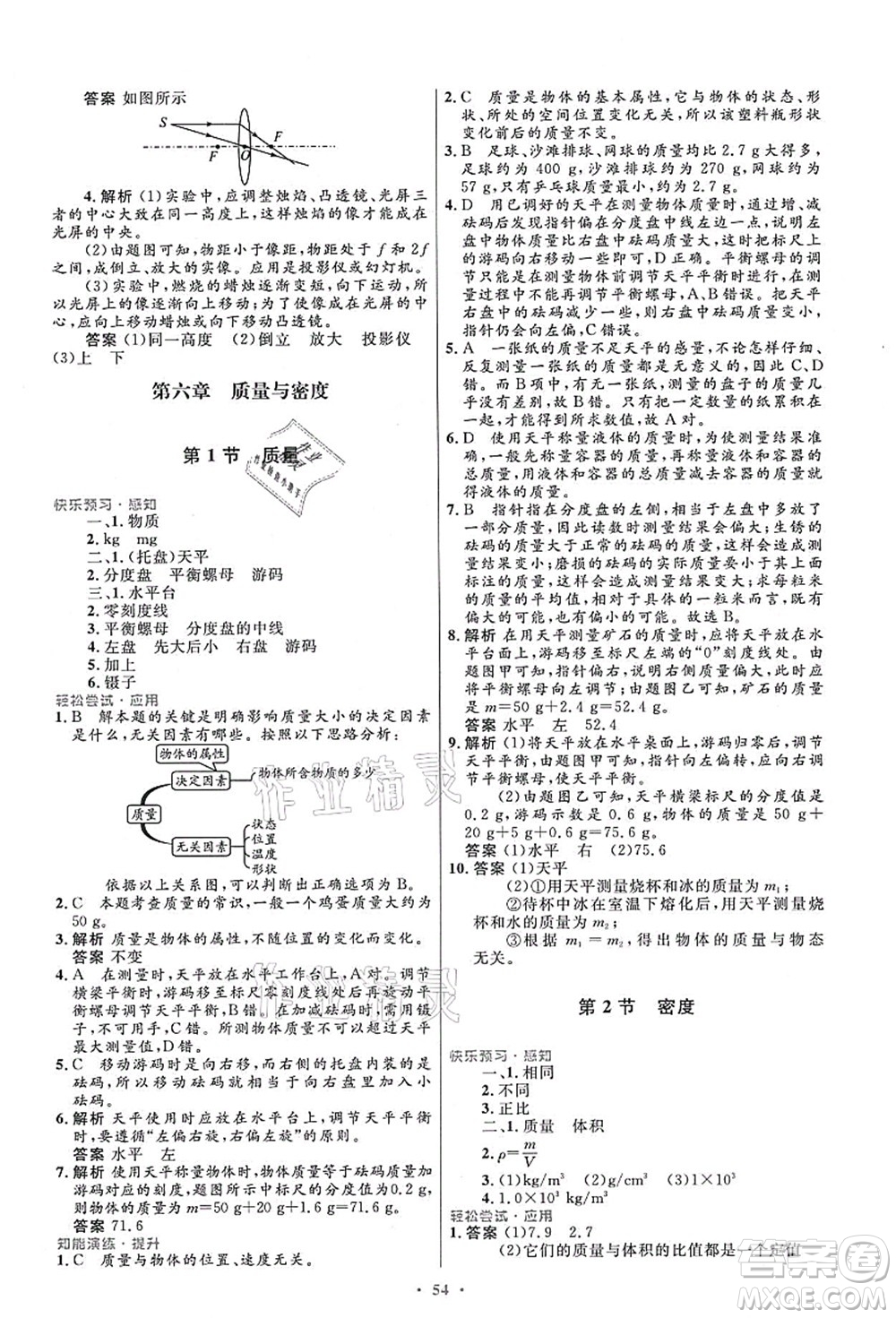 人民教育出版社2021初中同步測(cè)控優(yōu)化設(shè)計(jì)八年級(jí)物理上冊(cè)人教版答案