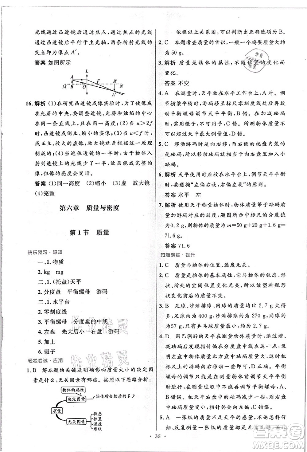 人民教育出版社2021初中同步測控優(yōu)化設計八年級物理上冊精編版答案