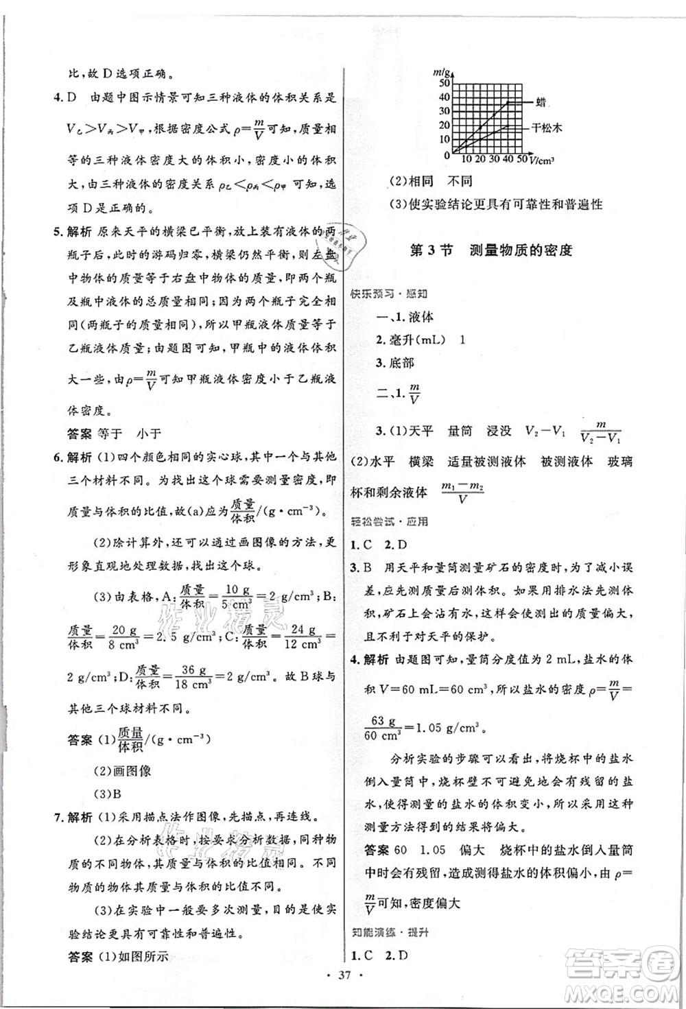 人民教育出版社2021初中同步測控優(yōu)化設計八年級物理上冊精編版答案