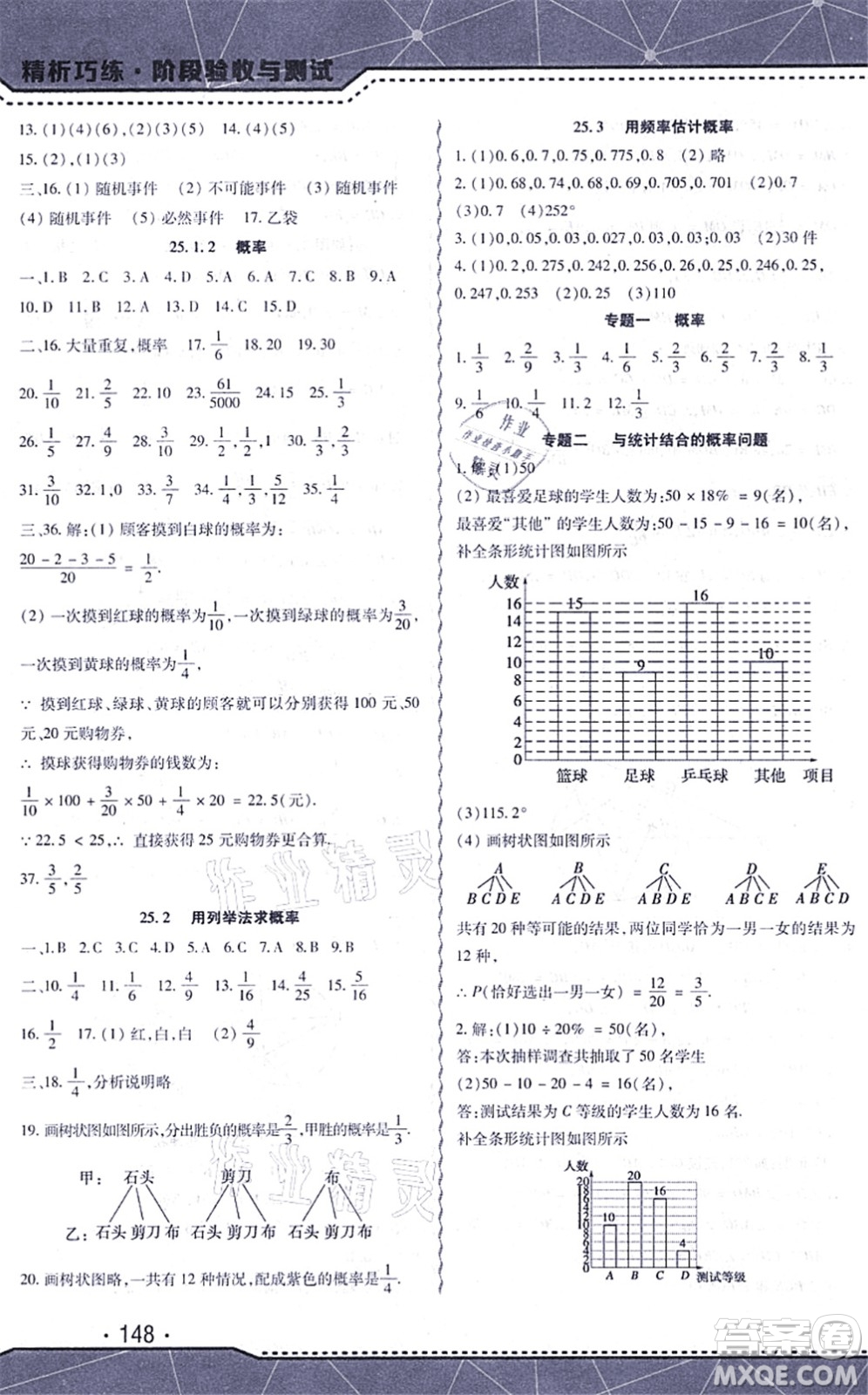 吉林出版集團股份有限公司2021精析巧練階段驗收與測試九年級數(shù)學上冊人教版答案