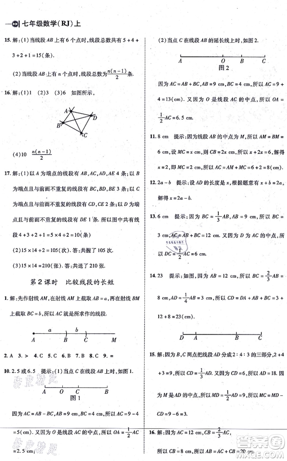 北方婦女兒童出版社2021勝券在握打好基礎(chǔ)作業(yè)本七年級(jí)數(shù)學(xué)上冊(cè)RJ人教版答案