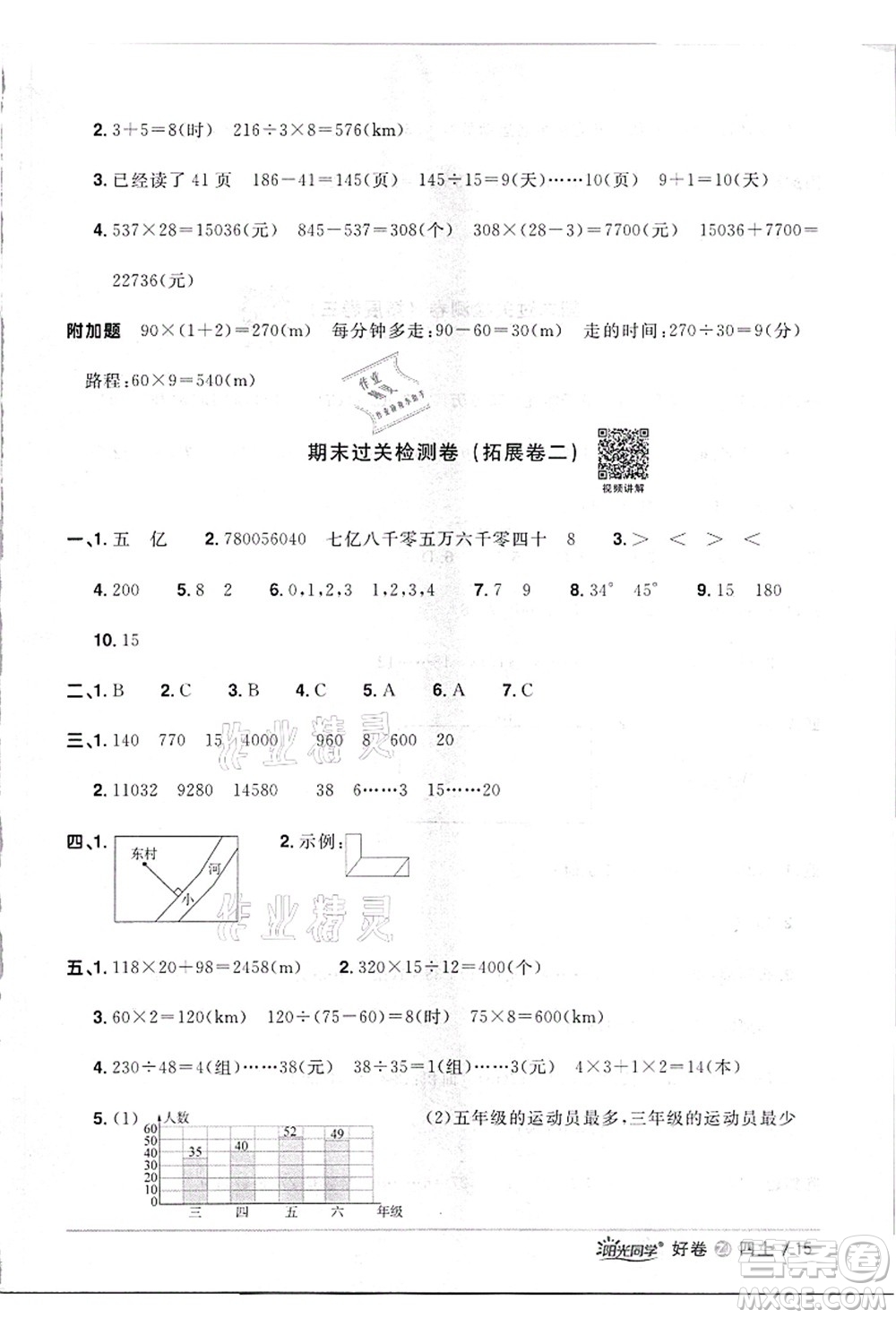 浙江教育出版社2021陽(yáng)光同學(xué)全優(yōu)達(dá)標(biāo)好卷四年級(jí)數(shù)學(xué)上冊(cè)R人教版浙江專版答案