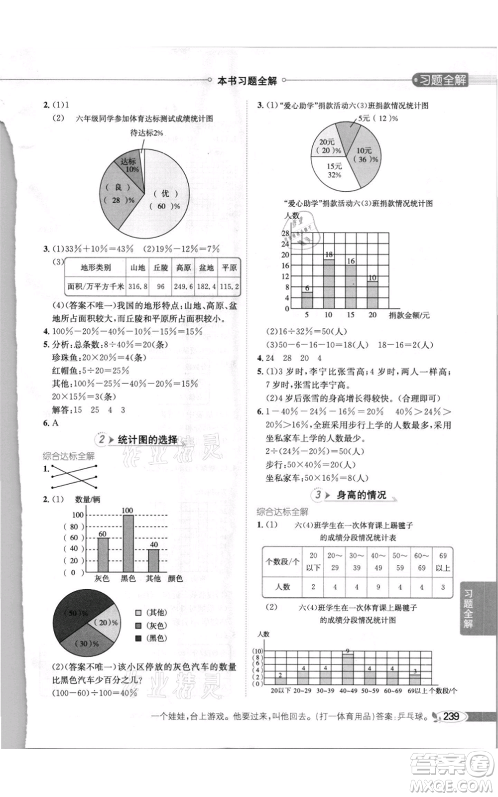 北京師范大學(xué)出版社2021小學(xué)教材全解六年級上冊數(shù)學(xué)北師大版參考答案