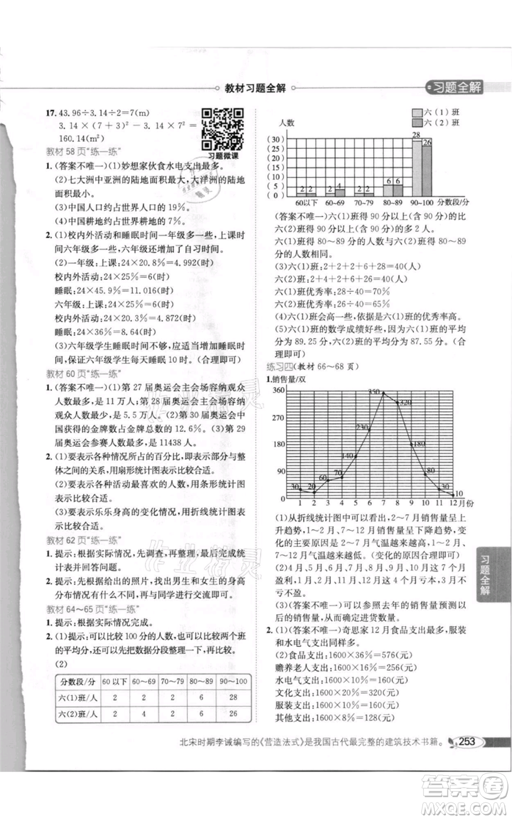 北京師范大學(xué)出版社2021小學(xué)教材全解六年級上冊數(shù)學(xué)北師大版參考答案