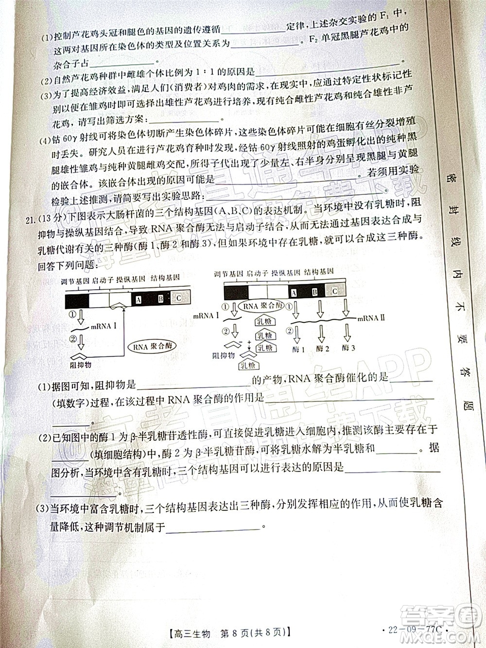 2022屆湖南金太陽高三10月聯(lián)考生物試卷及答案