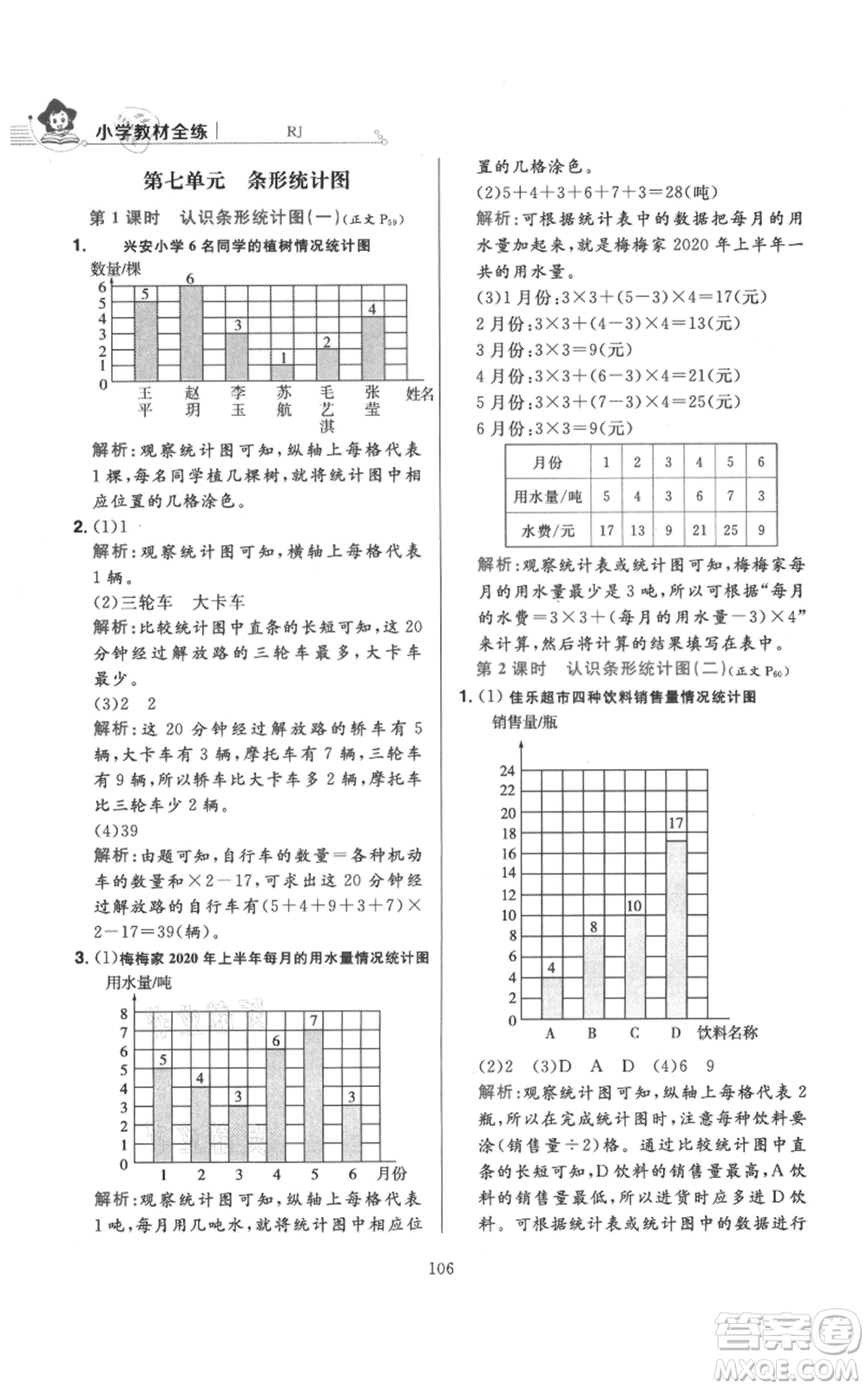 陜西人民教育出版社2021小學(xué)教材全練四年級(jí)上冊(cè)數(shù)學(xué)人教版參考答案