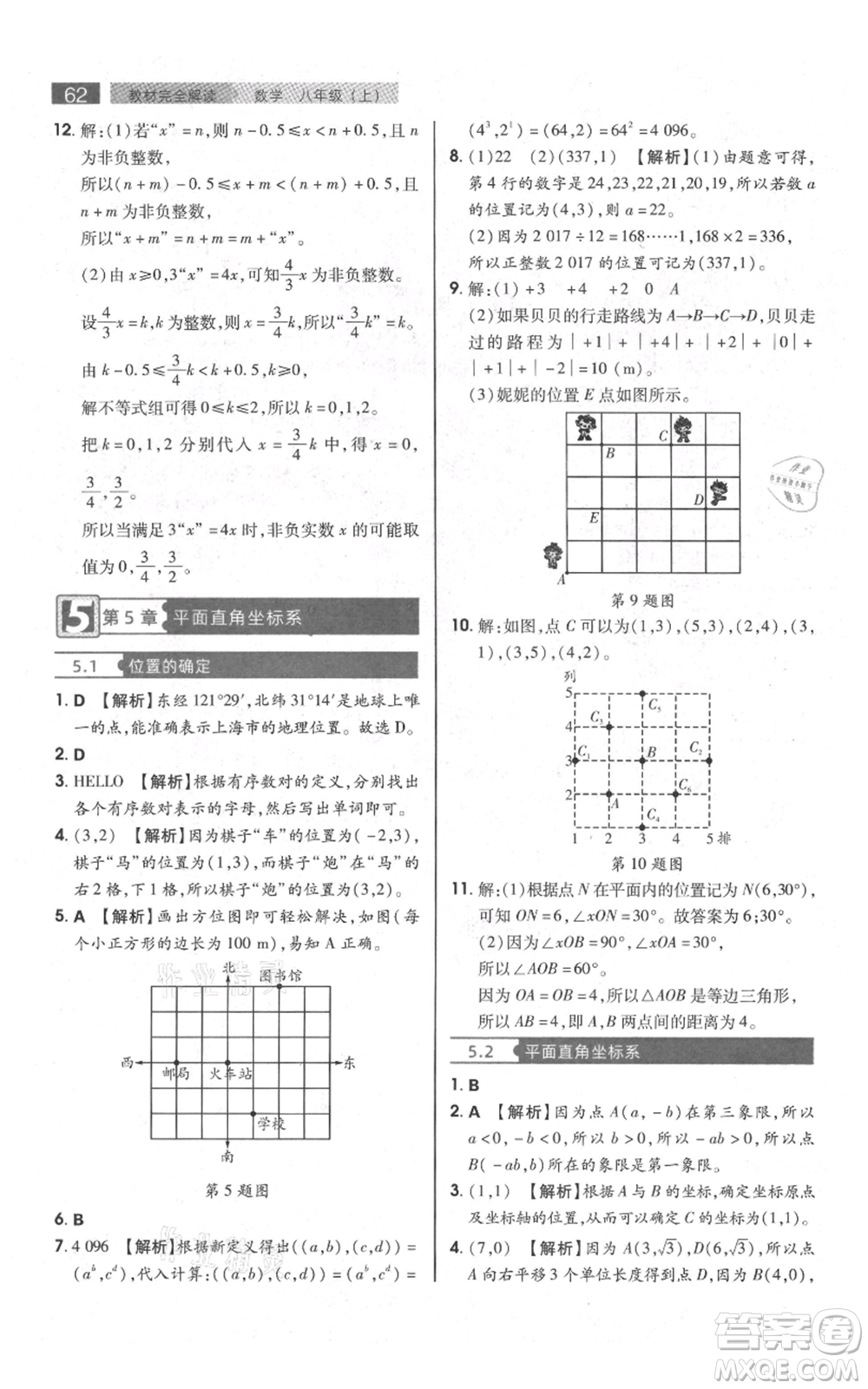 陜西師范大學(xué)出版總社有限公司2021教材完全解讀八年級上冊數(shù)學(xué)蘇科版參考答案