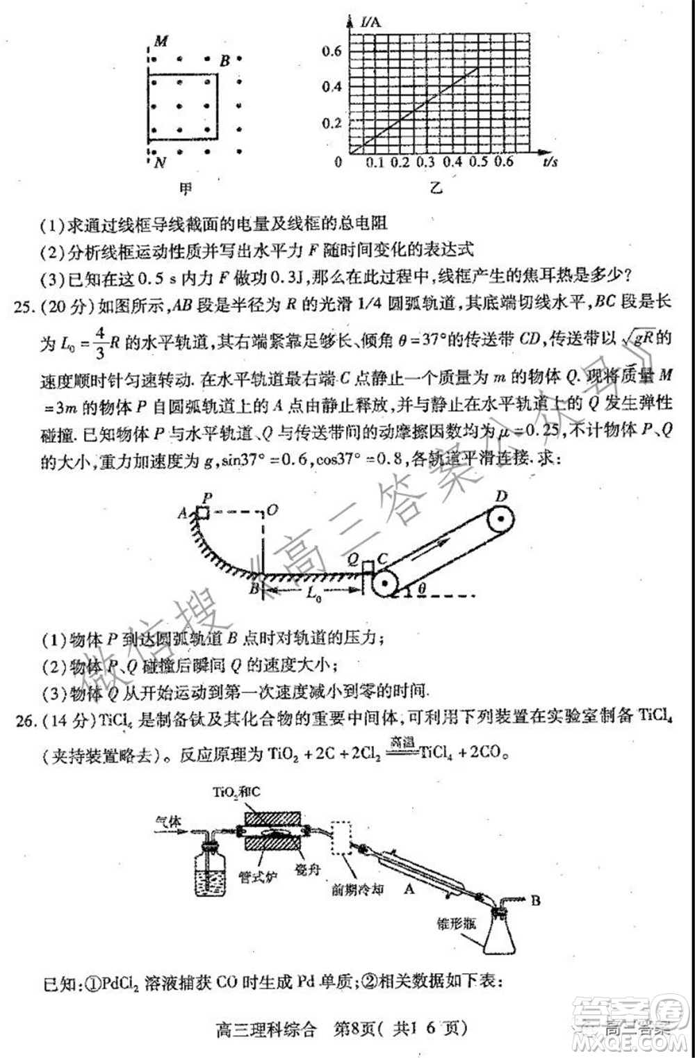 平頂山2022屆高三年級(jí)階段性檢測(cè)理科綜合試題及答案