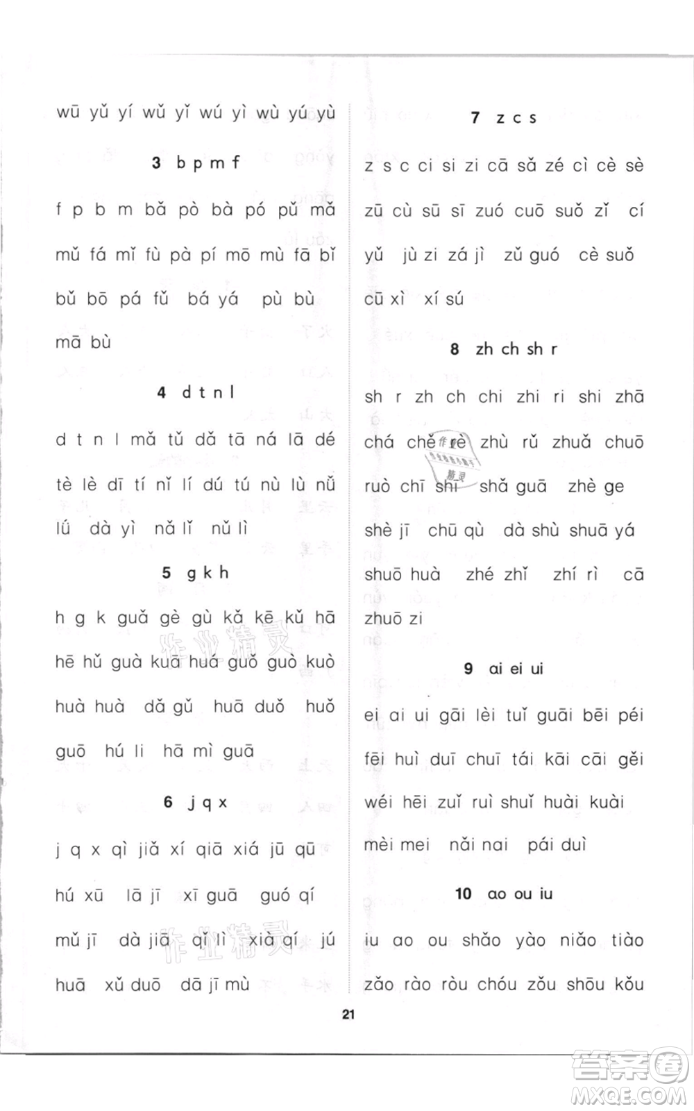 蘇州大學(xué)出版社2021金鑰匙1+1課時(shí)作業(yè)一年級上冊語文全國版參考答案