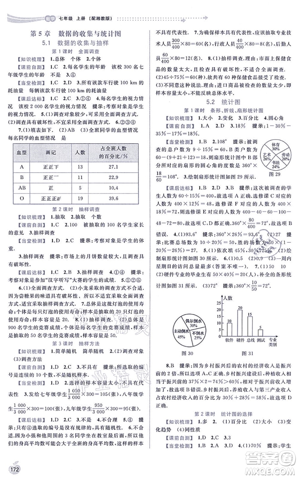 廣西教育出版社2021新課程學(xué)習(xí)與測(cè)評(píng)同步學(xué)習(xí)七年級(jí)數(shù)學(xué)上冊(cè)湘教版答案